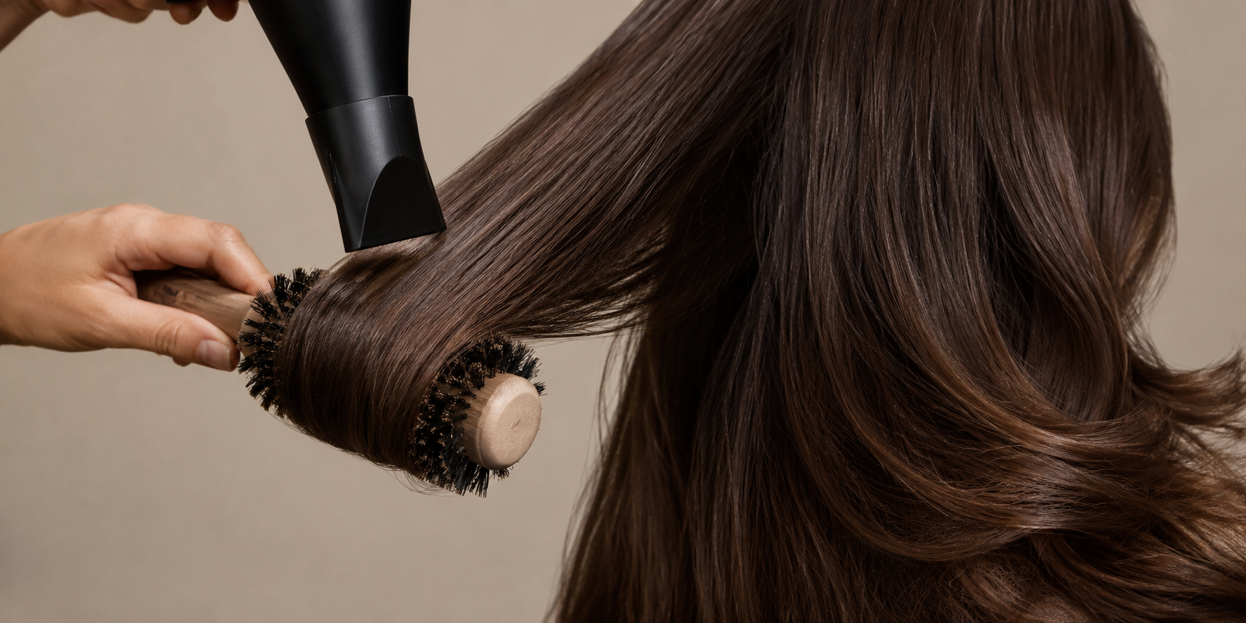 finished voluminous blowout with long-lasting salon style