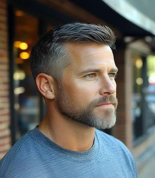 classic mens haircut and styling