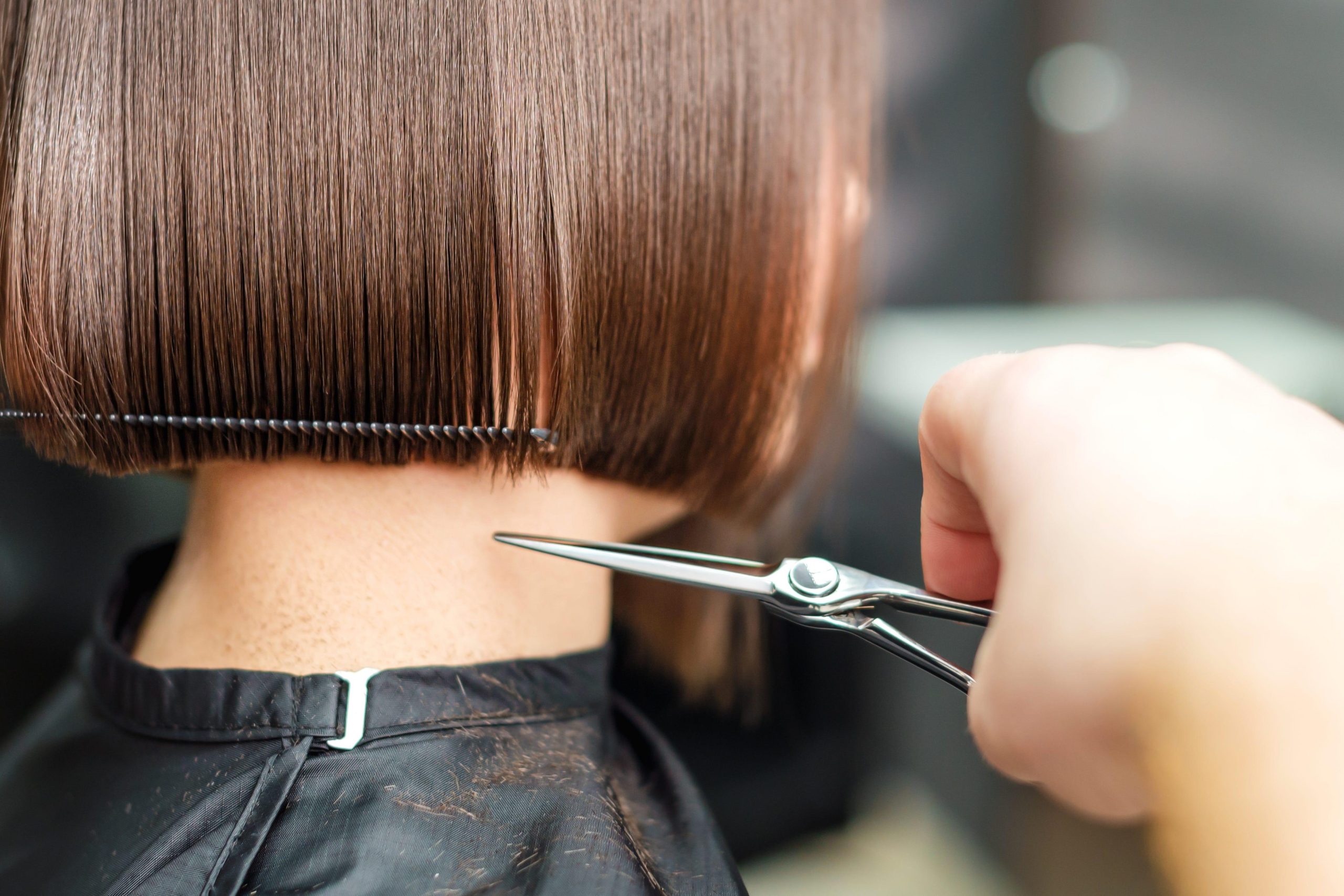 precision bob haircut with clean modern shape