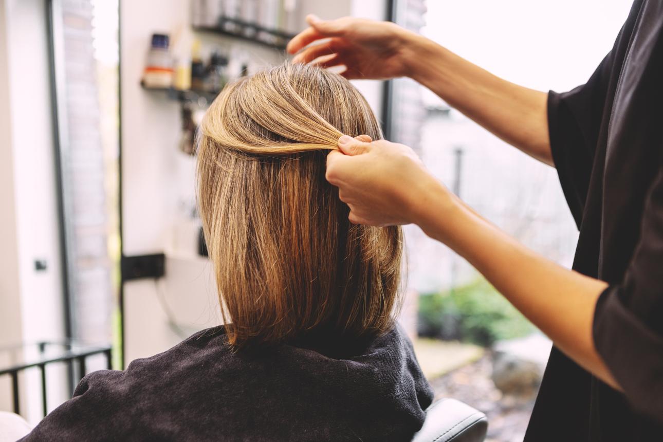 finished modern bob haircut with polished salon styling